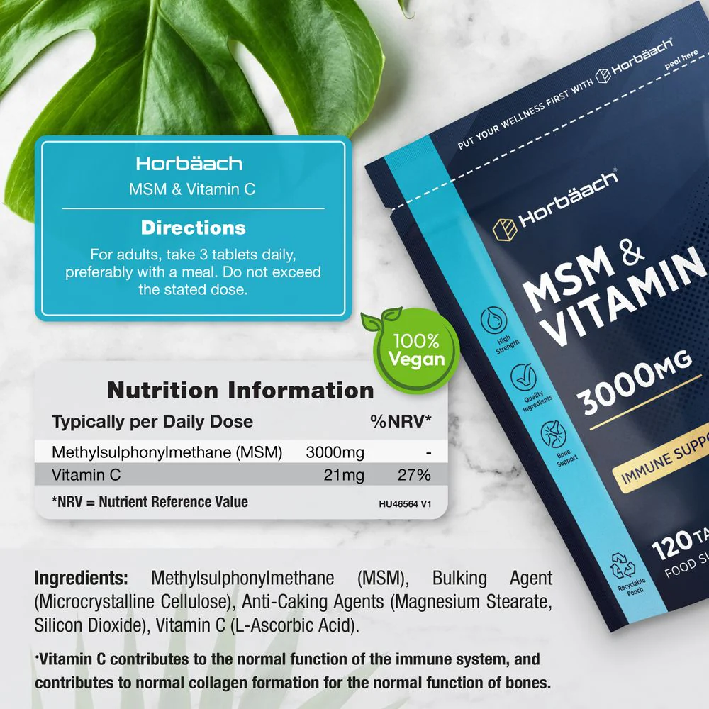 MSM and Vitamin C 3000 mg | 120 Tablets - Image 3