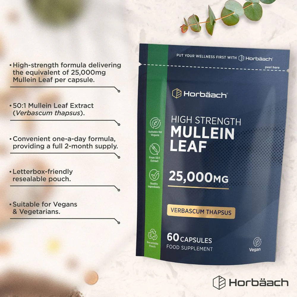 Mullein Leaf 25,000 mg | 60 Capsules - Image 3
