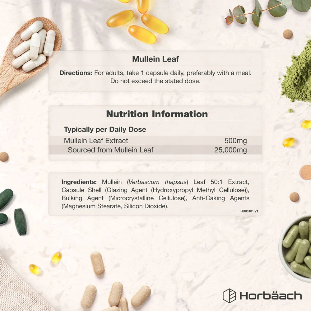 Mullein Leaf 25,000 mg | 60 Capsules - Image 4