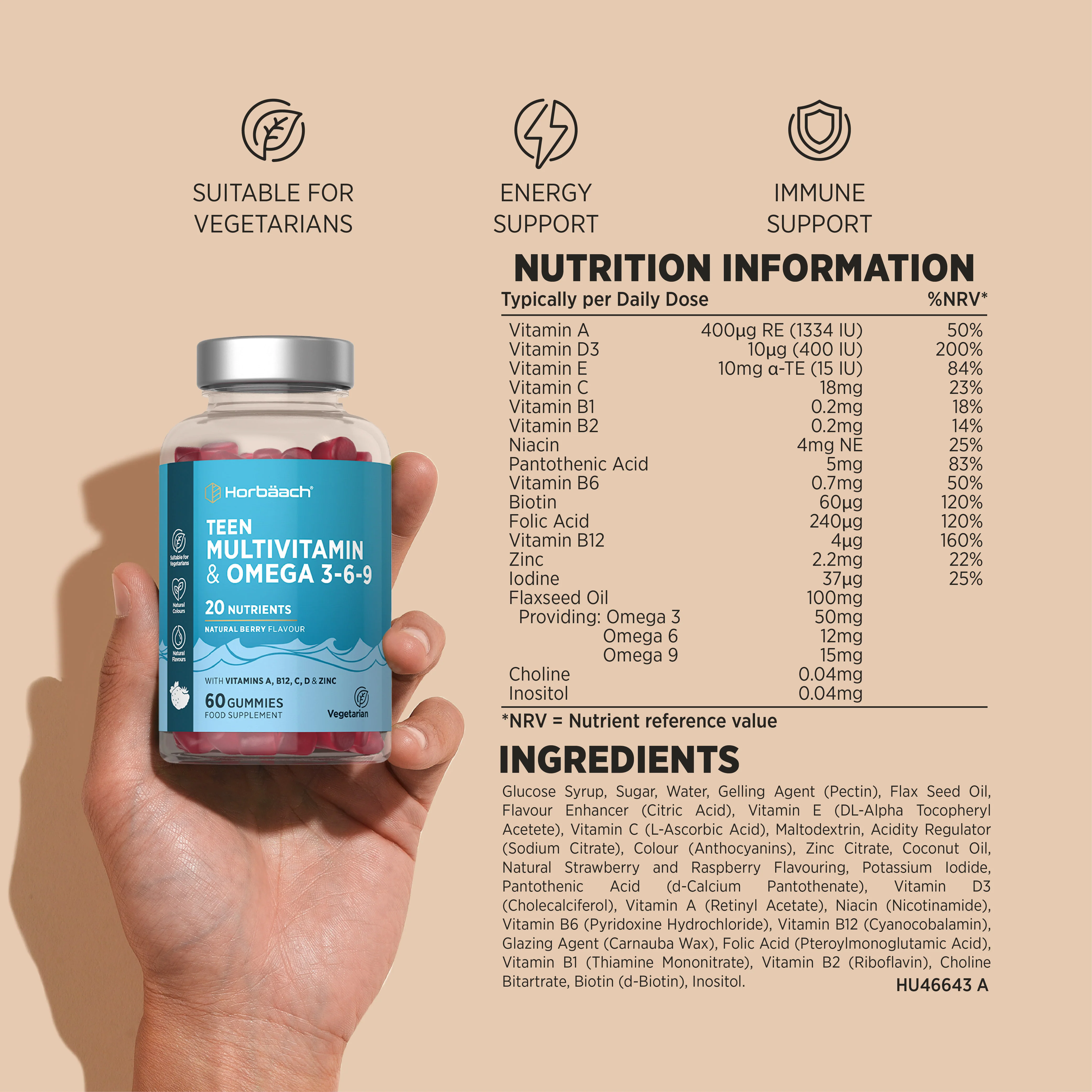 Multivitamin and Omega 369 for Teens | 60 Gummies - Image 6