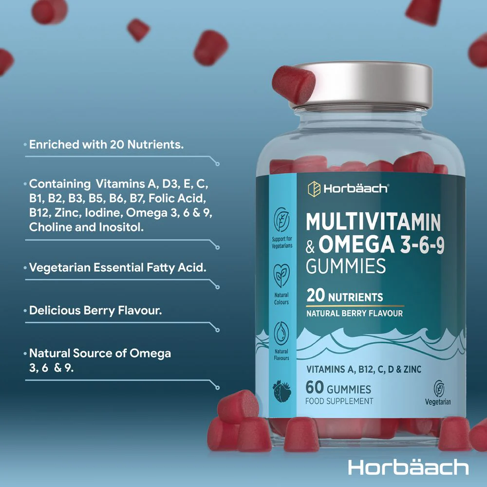 Multivitamin Gummies with Omega 3 6 9 | 60 Count | By Horbaach - Image 2