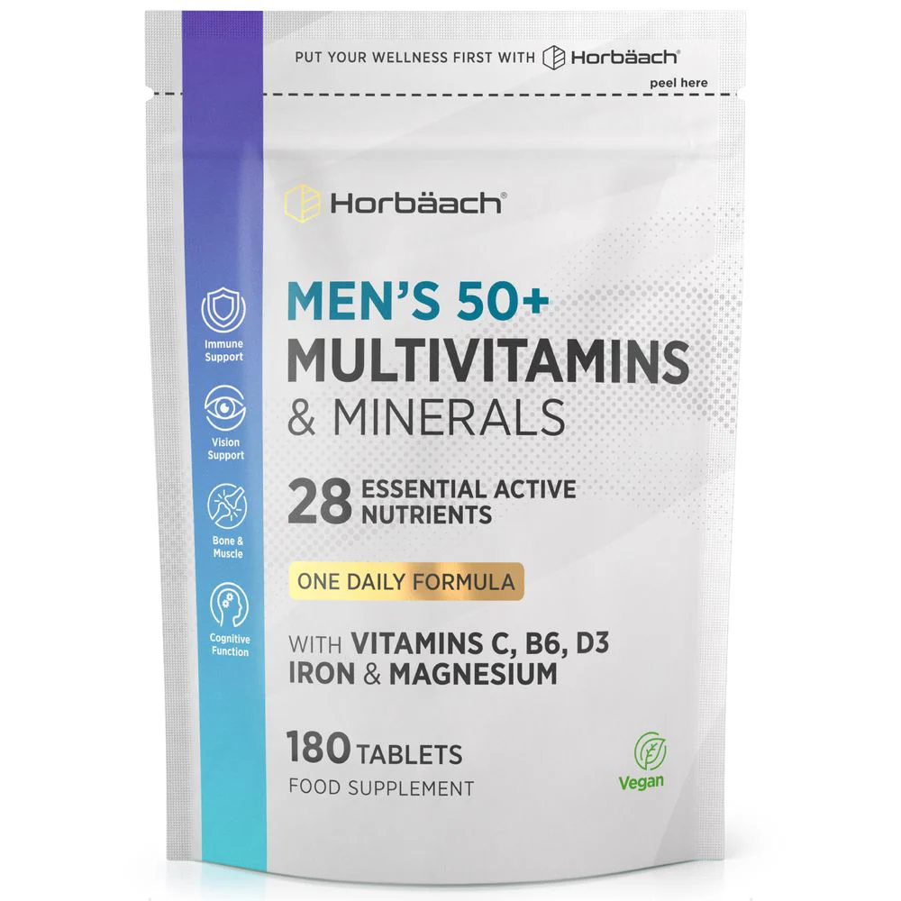 Multivitamins and Mineral for Men 50 Plus | 180 Tablets