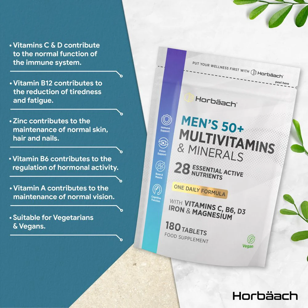 Multivitamins and Mineral for Men 50 Plus | 180 Tablets - Image 2