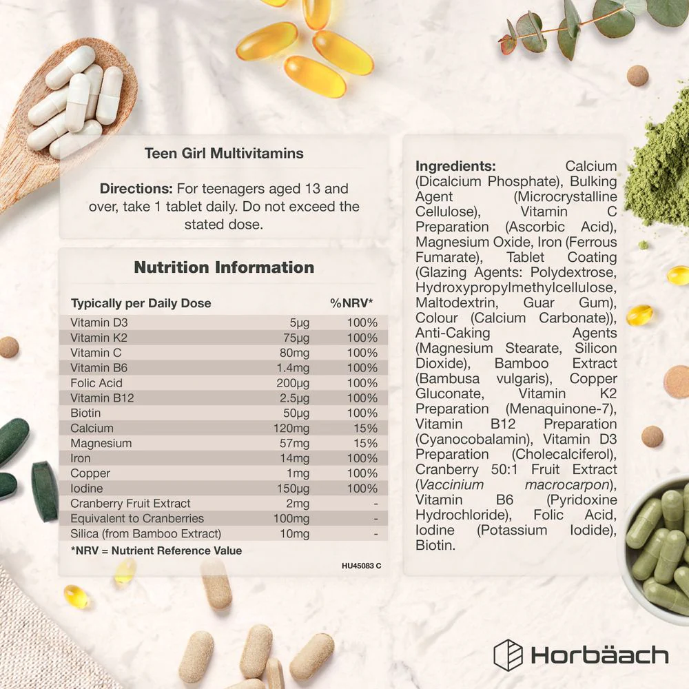 Multivitamins and Minerals for Teen Girls | 120 Tablets - Image 3