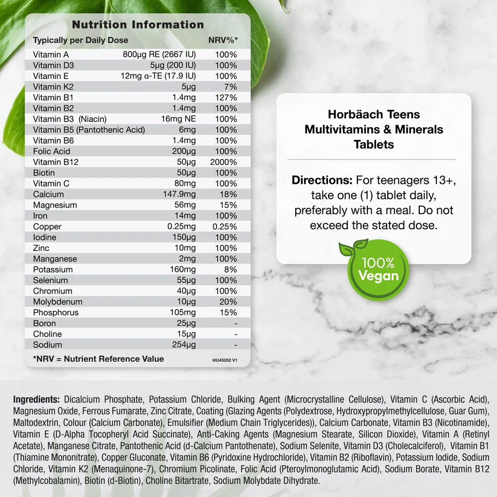Multivitamins and Minerals for Teens | 120 Tablets - Image 3