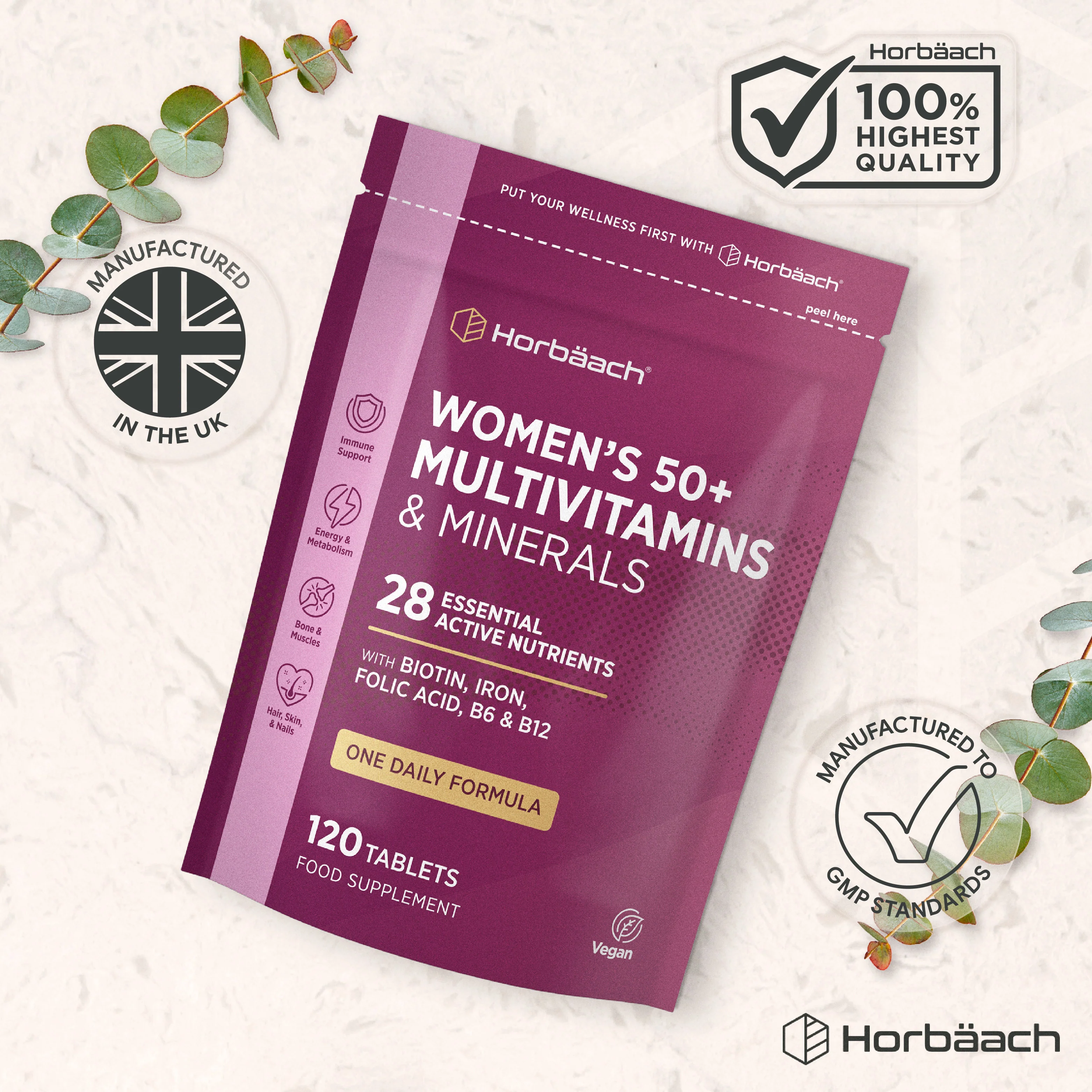 Multivitamins and Minerals for Women 50 Plus | 120 Tablets - Image 6