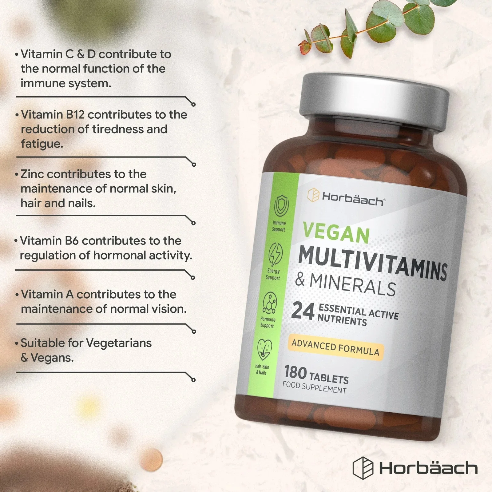 Multivitamins and Minerals | Vegan | 180 Tablets - Image 2