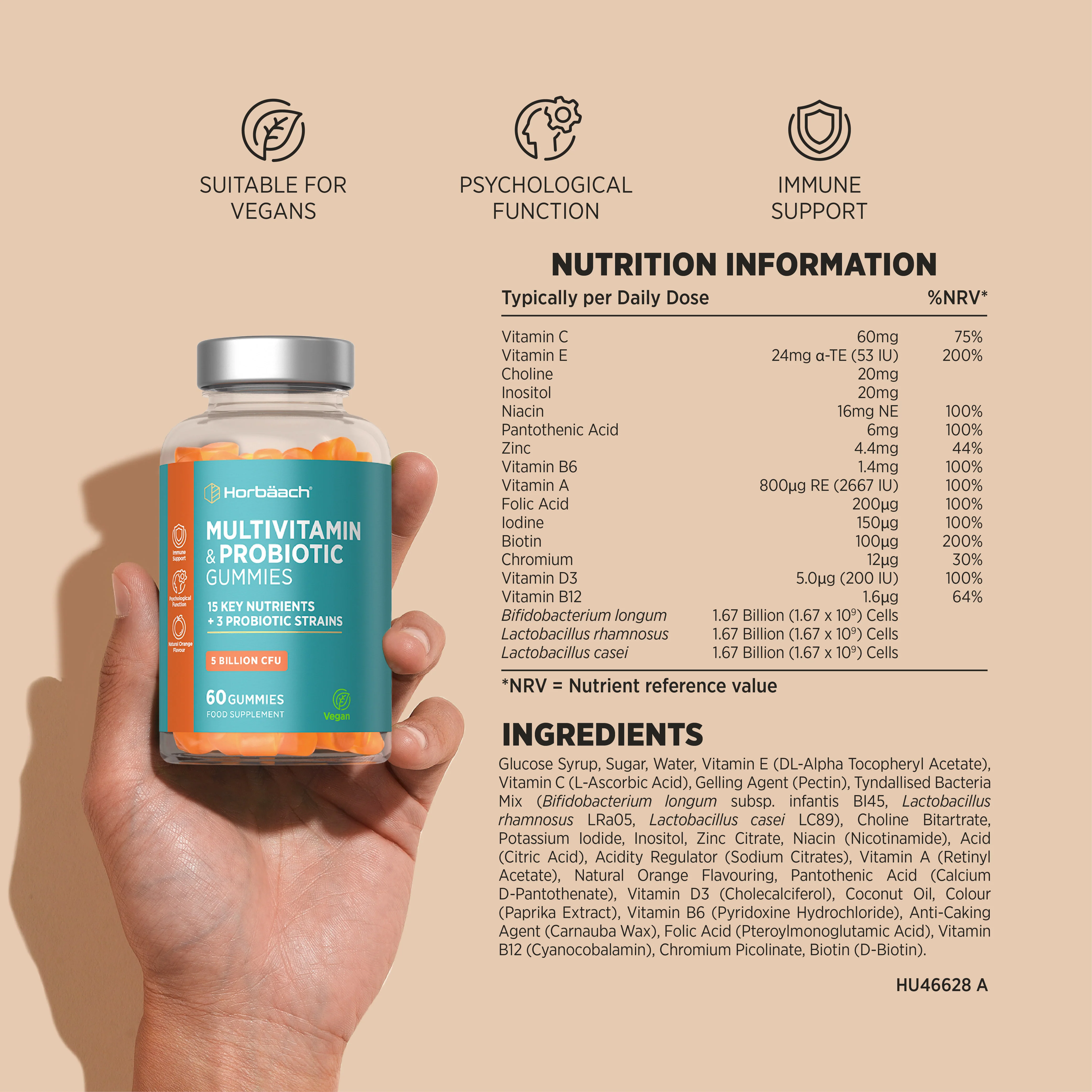 Multivitamins Probiotic for Adults | 60 Gummies - Image 3