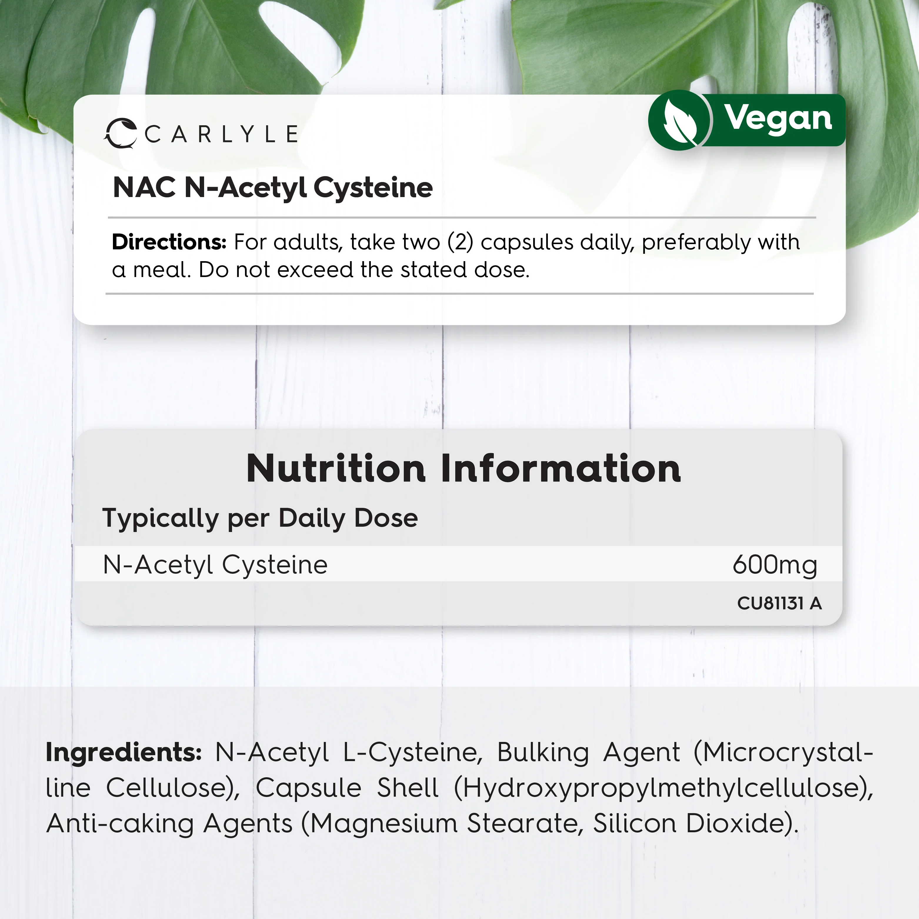 NAC N-Acetyl Cysteine 600 mg | 120 Capsules - Image 3