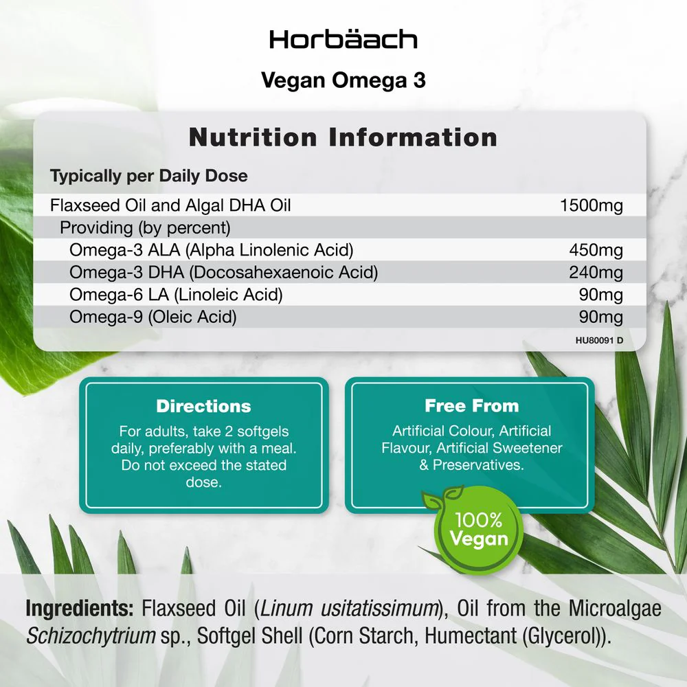 Omega 3 1500 mg | Vegan | 60 Softgels - Image 3