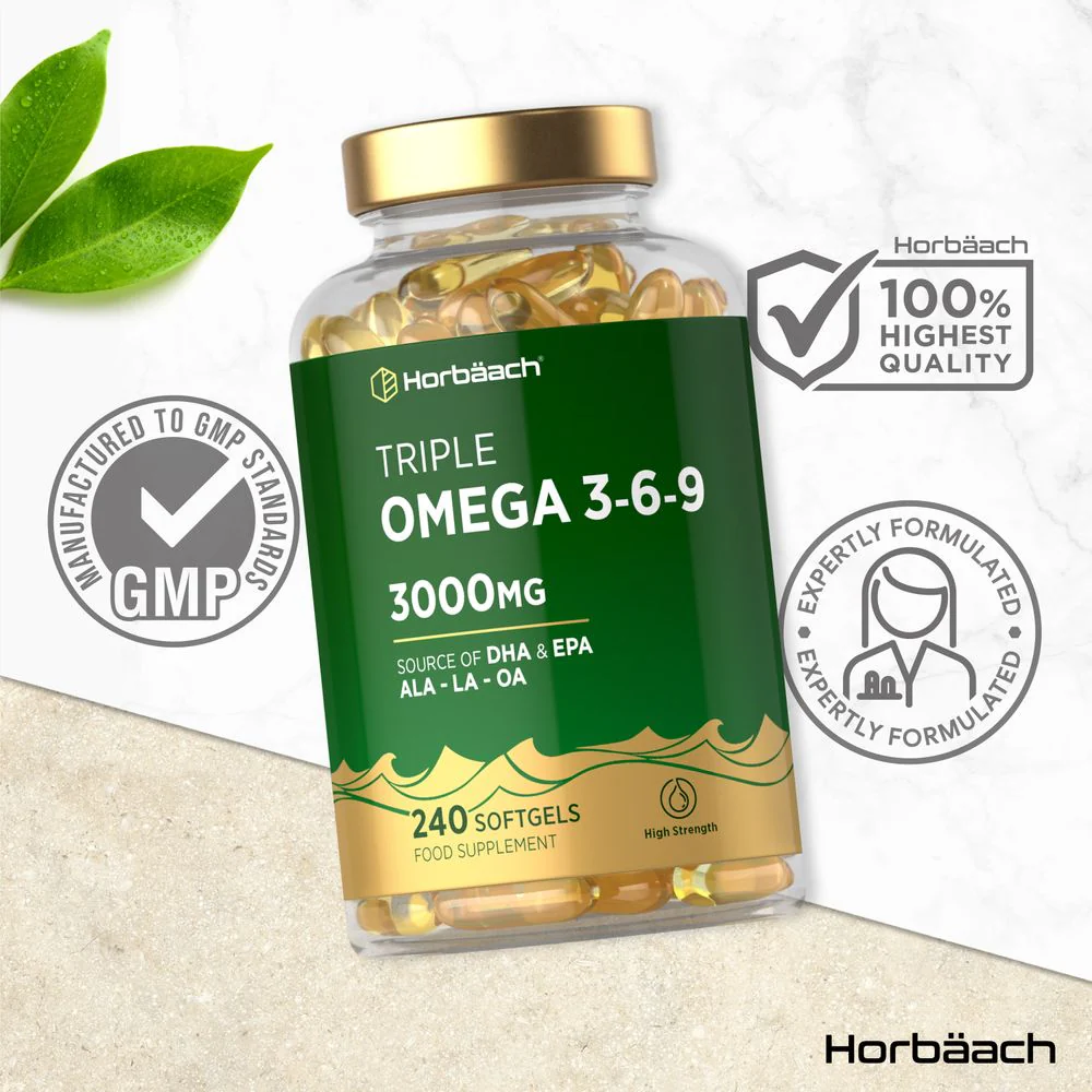 Omega 3-6-9 3000 mg with EPA, DHA & ALA | 240 Softgels - Image 6