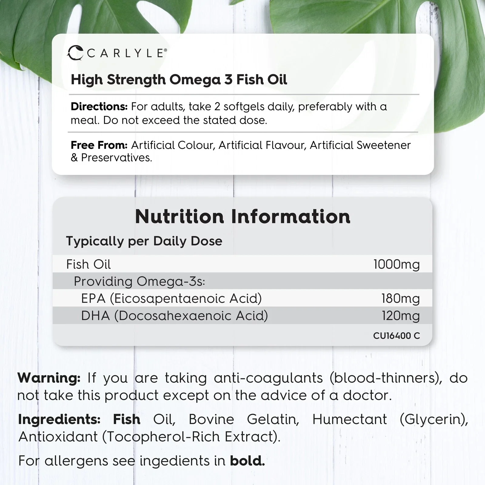 Omega 3 Fish Oil 1000 mg | 180 Softgels - Image 3