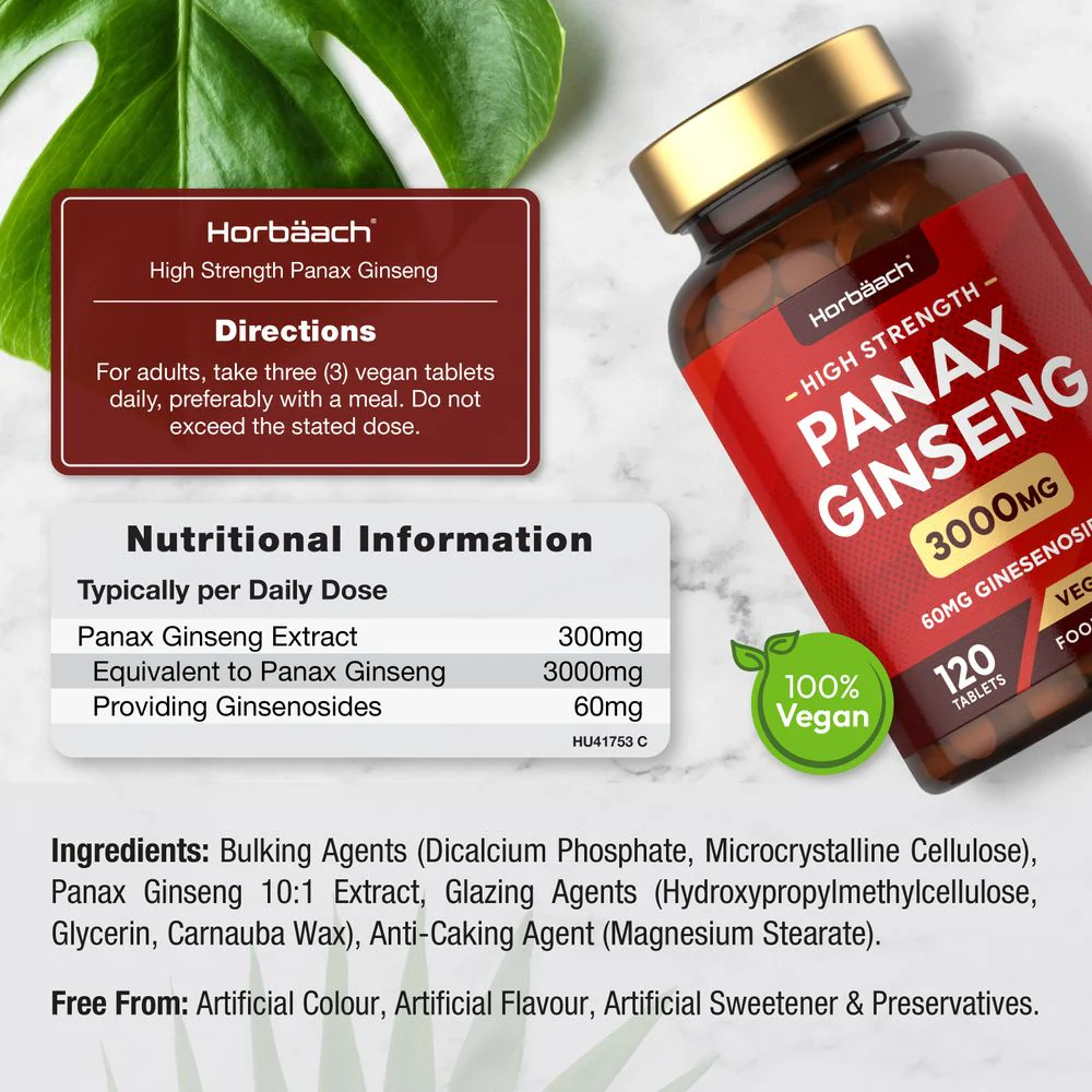 Panax Ginseng 3000 mg | 120 Tablets - Image 3