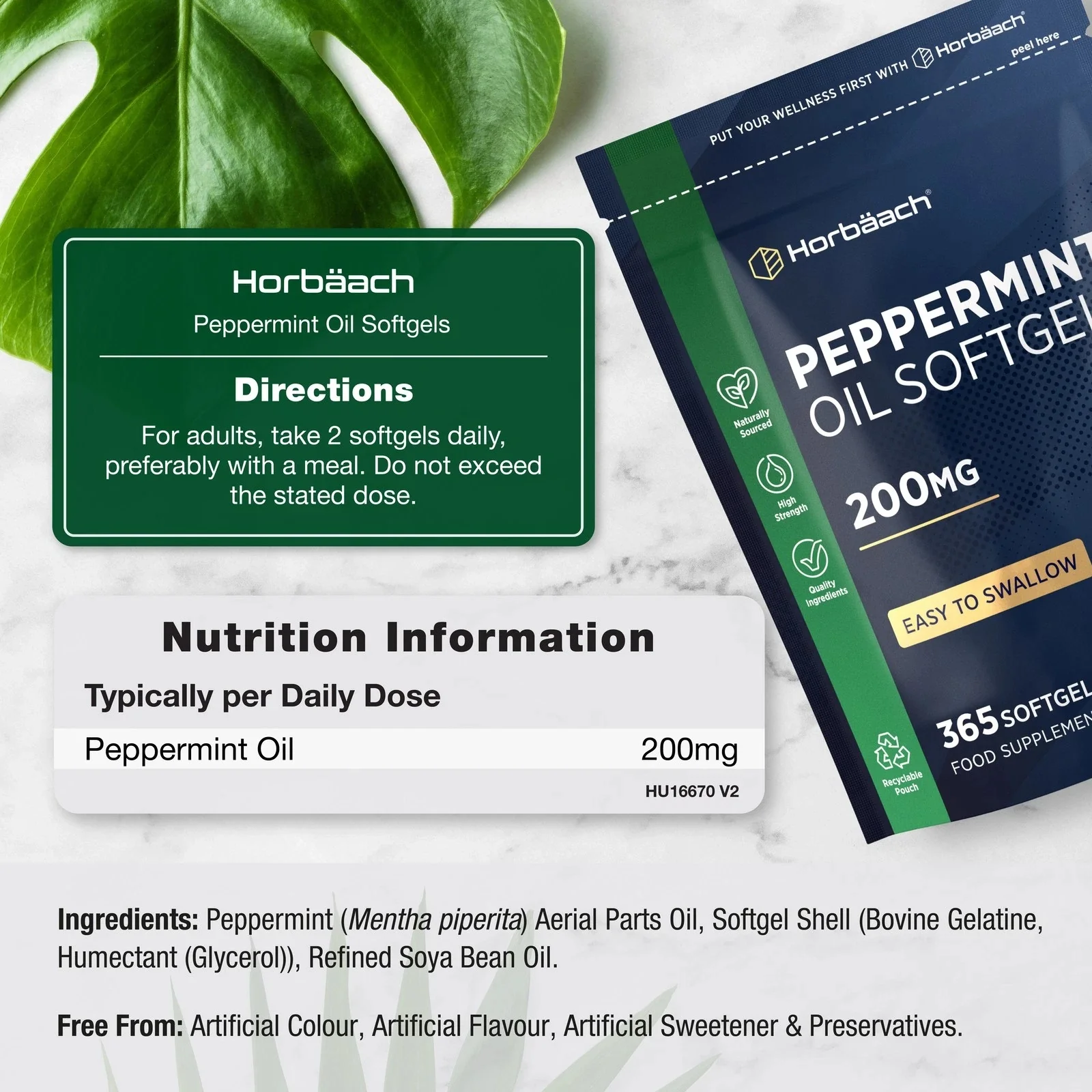 Peppermint Oil 200 mg | 365 Softgels - Image 3
