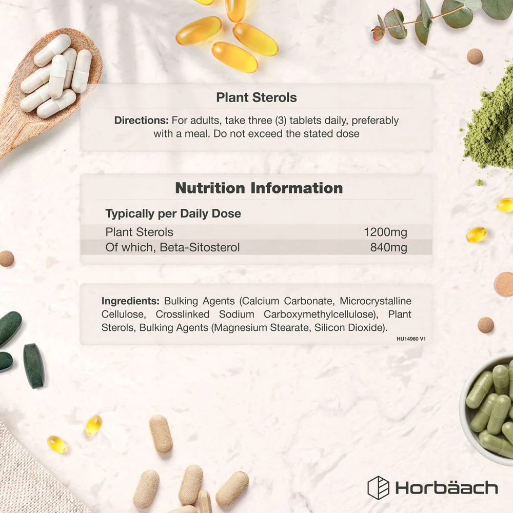 Plant Sterols with Beta Sitosterol 1200 mg | 120 Tablets - Image 3
