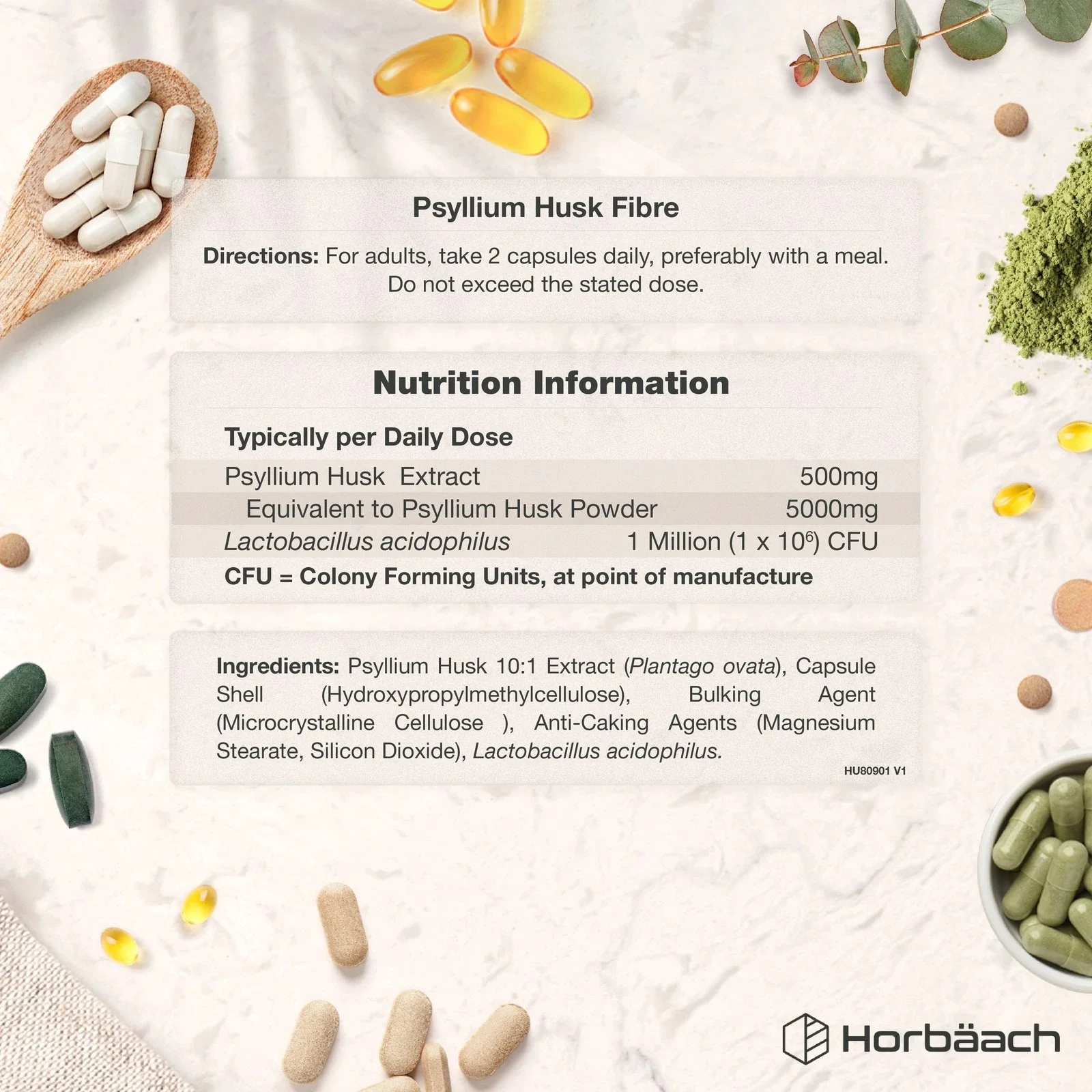 Psyllium Husk with ProBio 5000 mg | 90 Capsules - Image 3