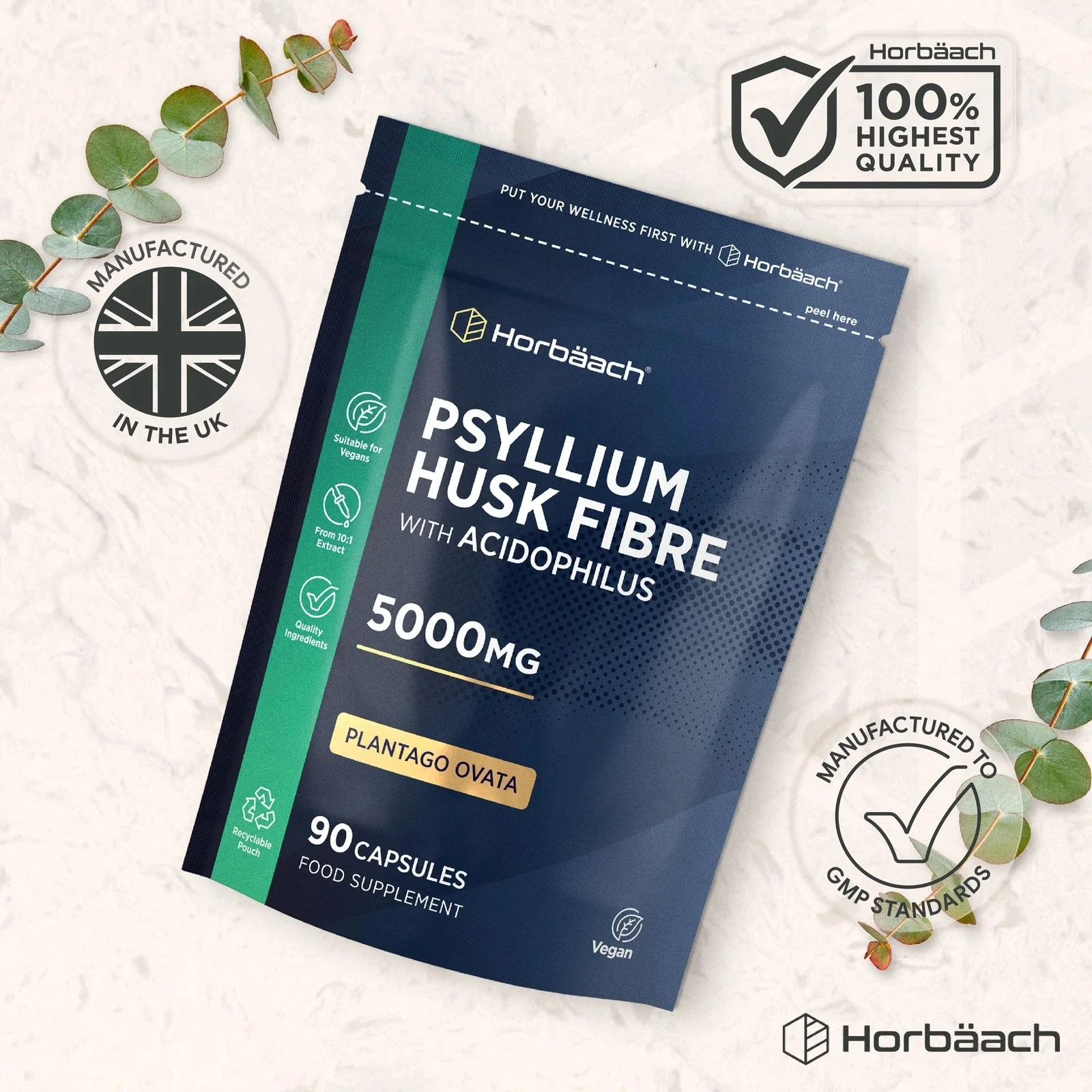 Psyllium Husk with ProBio 5000 mg | 90 Capsules - Image 6