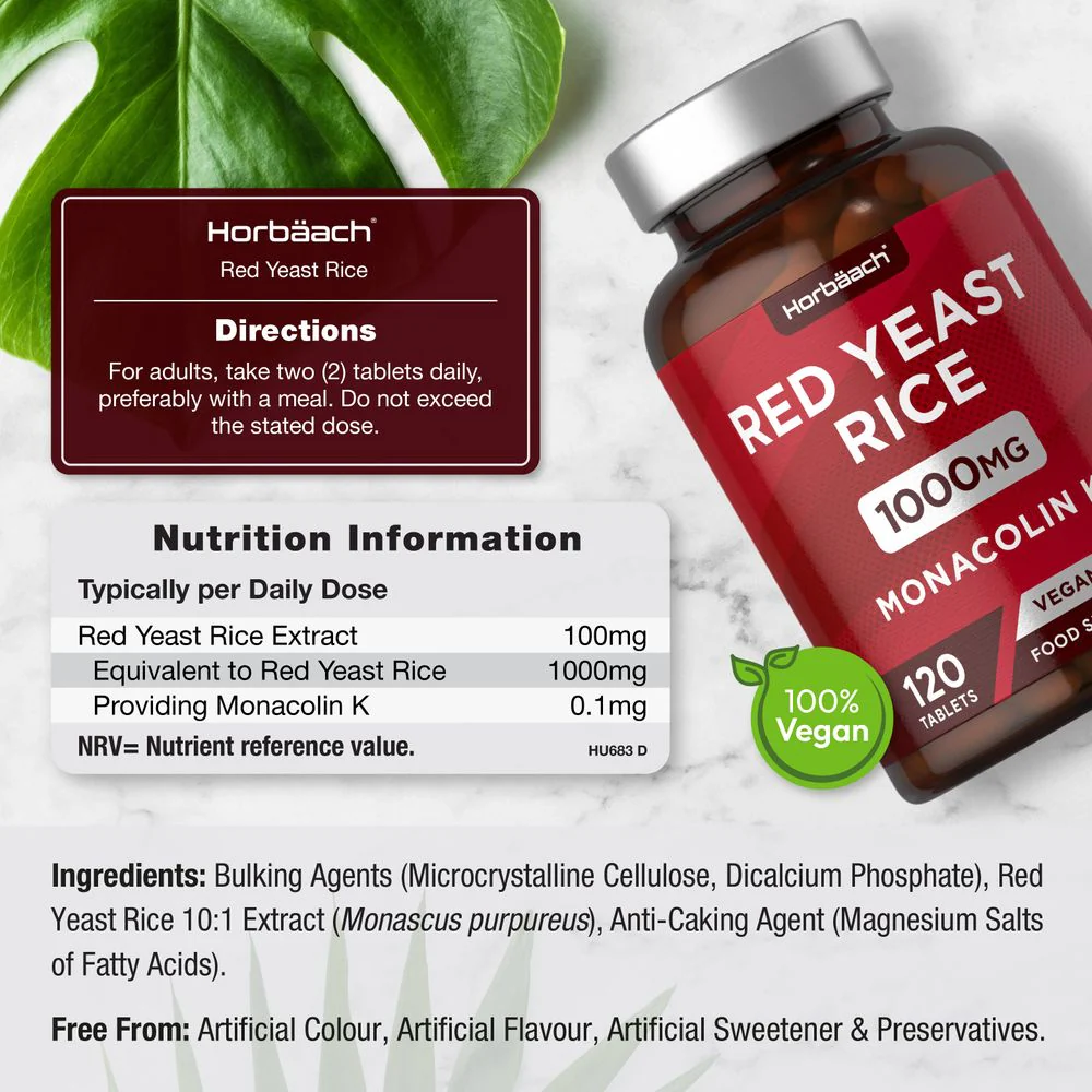 Red Yeast Rice 1000 mg | 120 Tablets - Image 3