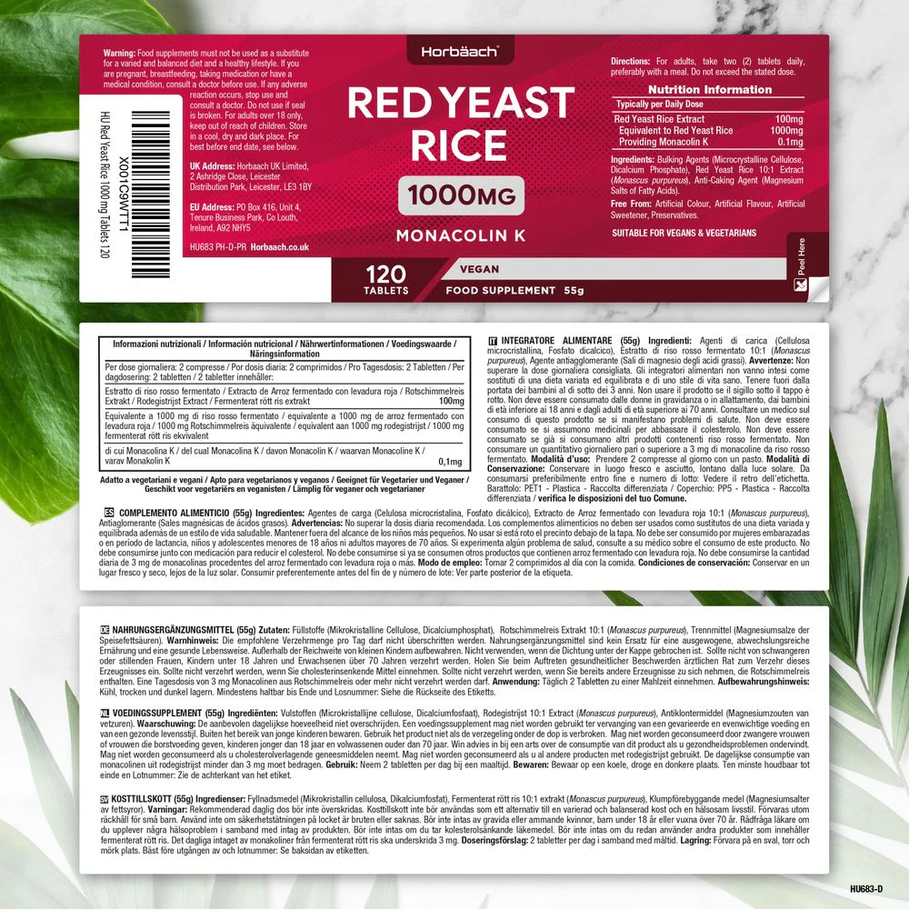 Red Yeast Rice 1000 mg | 120 Tablets - Image 4