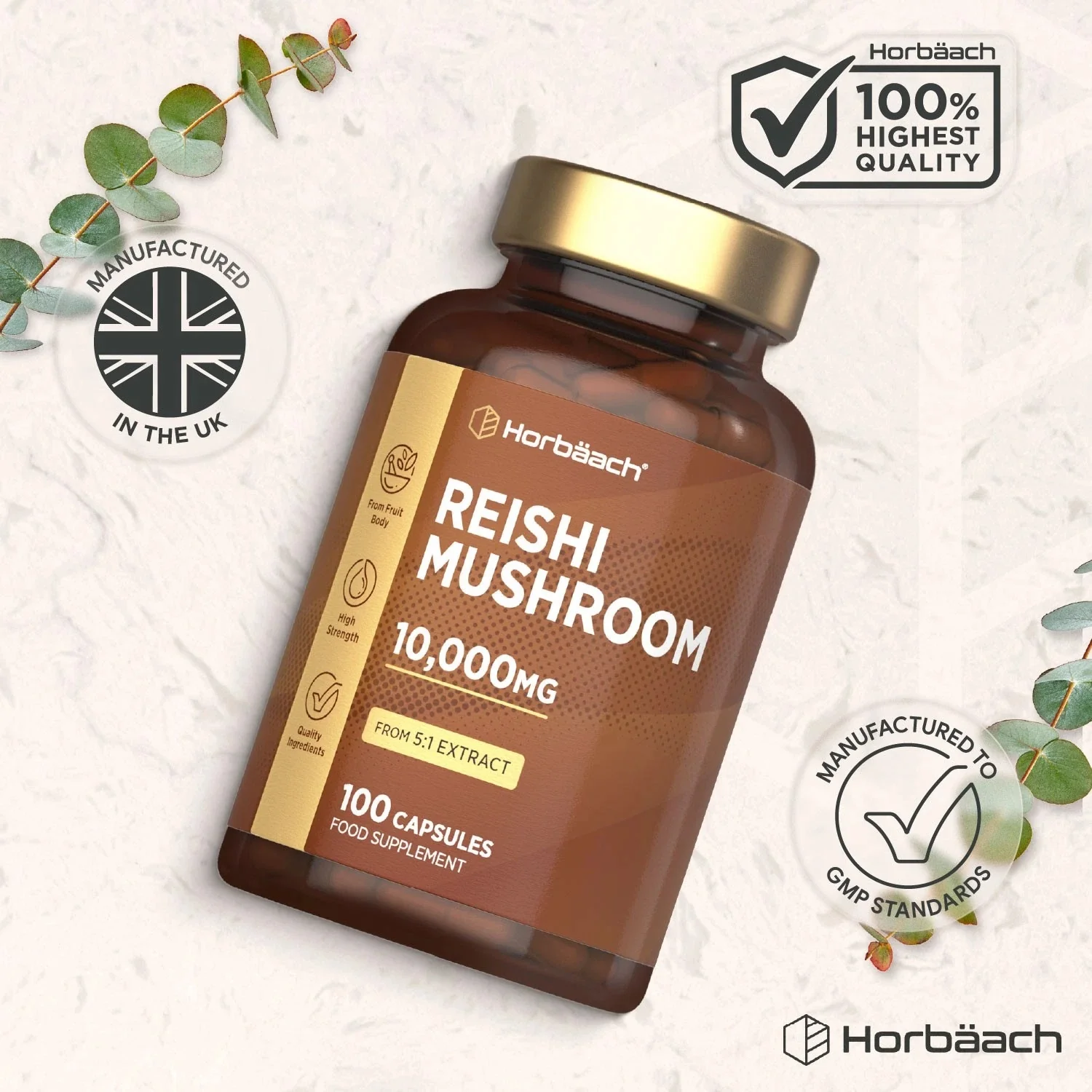 Reishi Mushroom 10,000 mg | 100 Capsules - Image 6