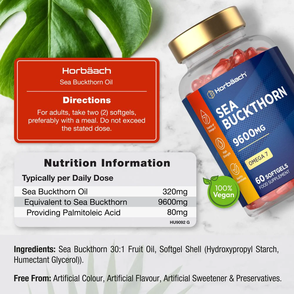 Sea Buckthorn Oil 9600 mg | 60 Softgels - Image 3