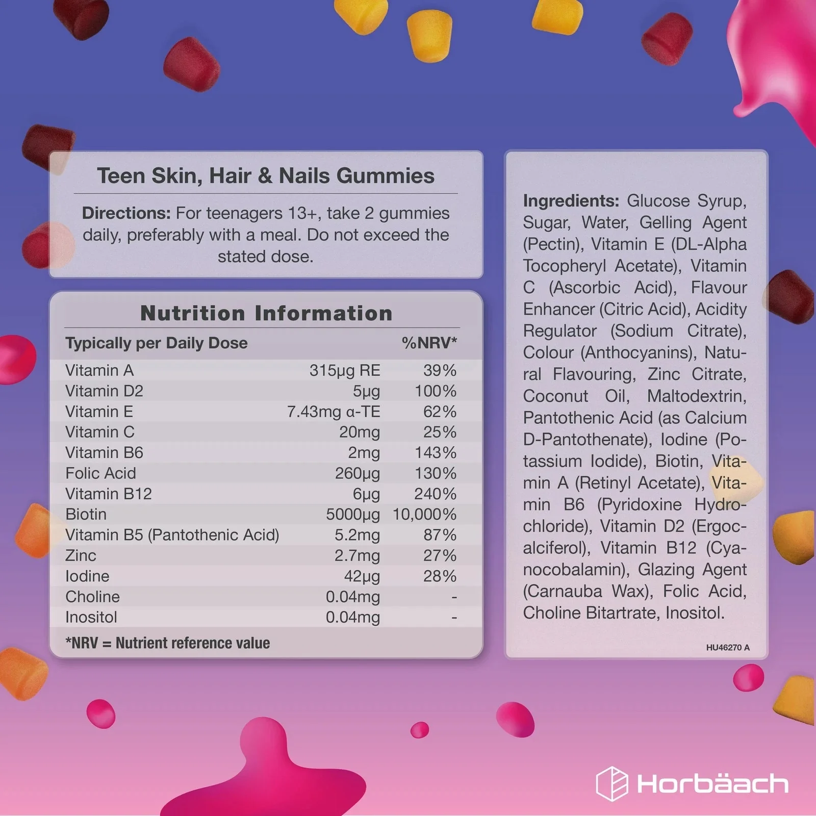 Skin Hair and Nail Vitamins | 60 Gummies - Image 3