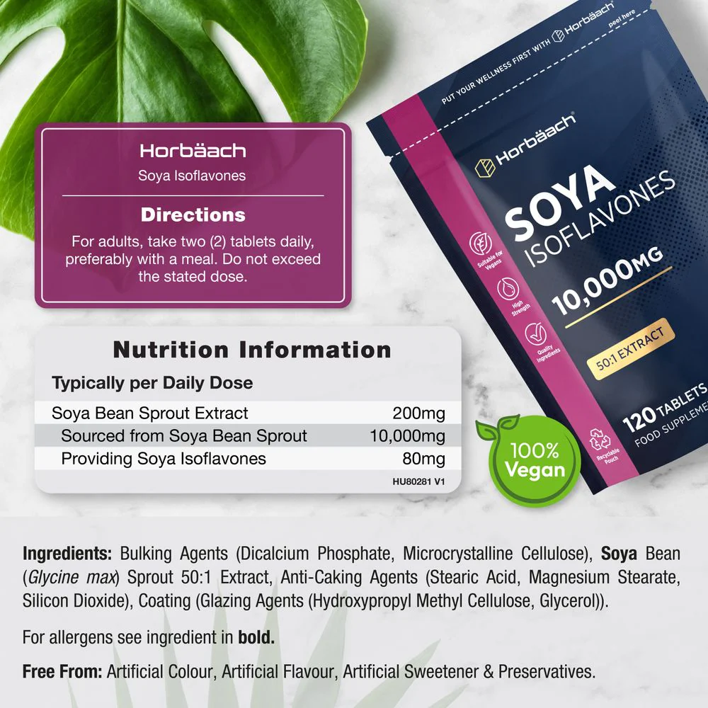 Soya Isoflavonones 10,000 mg | 120 Tablets - Image 3