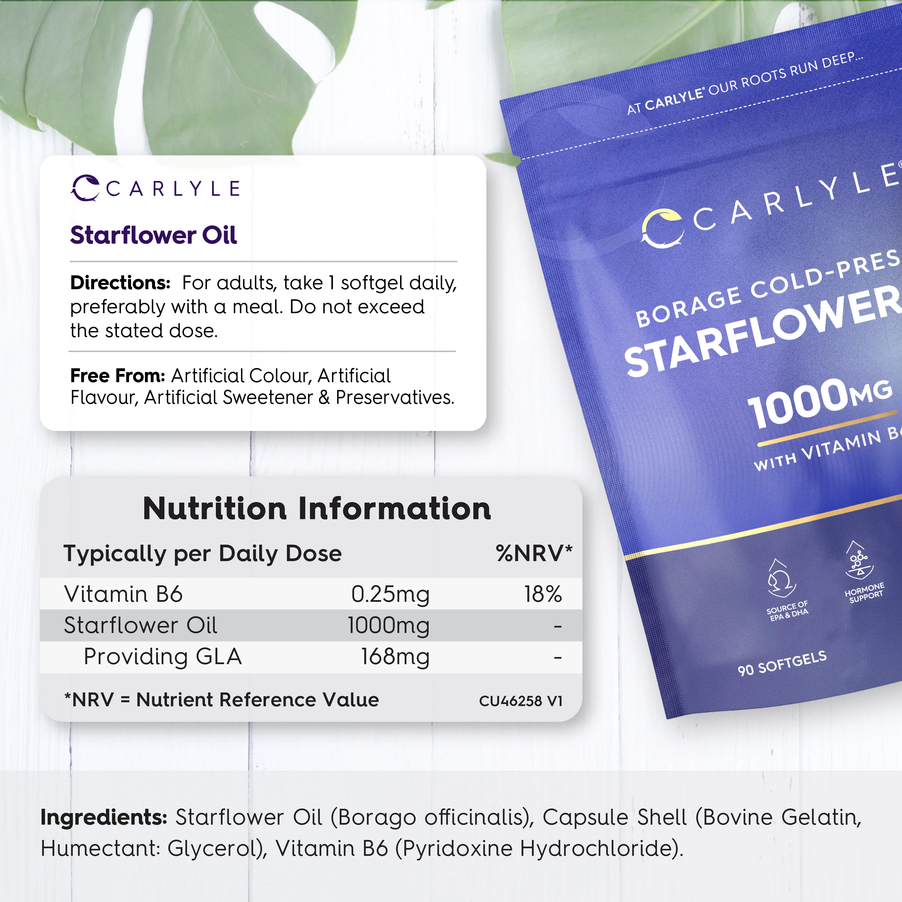 Starflower Oil with Vitamin B6 1000 mg | 90 Softgels - Image 3
