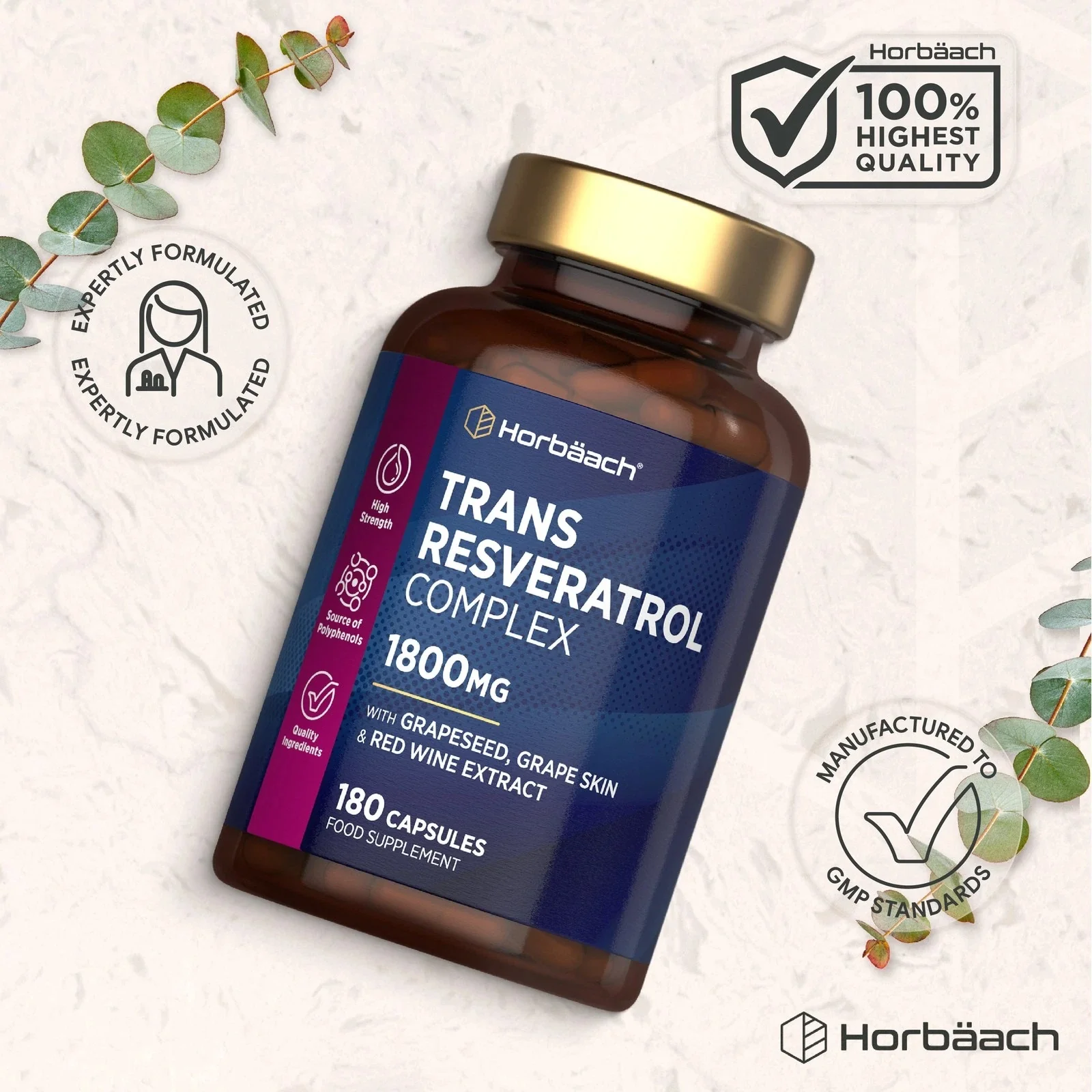 Trans Resveratrol Complex 1800 mg | 180 Capsules - Image 6