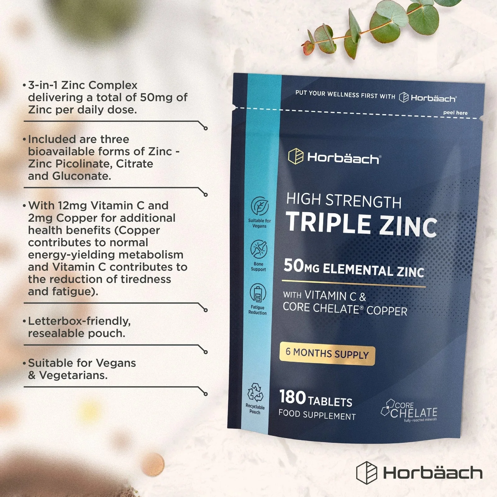 Triple Zinc Complex 50 mg | 180 Tablets - Image 2