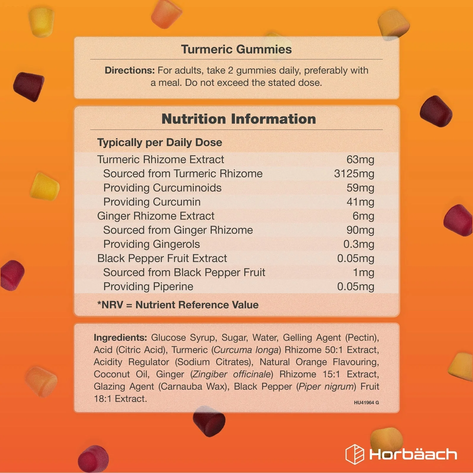 Turmeric with Ginger and Black Pepper 3126 mg | 60 Gummies - Image 3