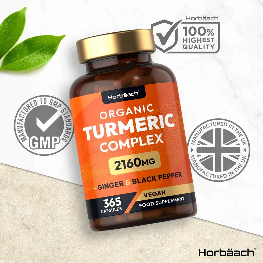 Turmeric Complex with Ginger, Black Pepper 2160 mg | Organic | 365 Capsules - Image 7