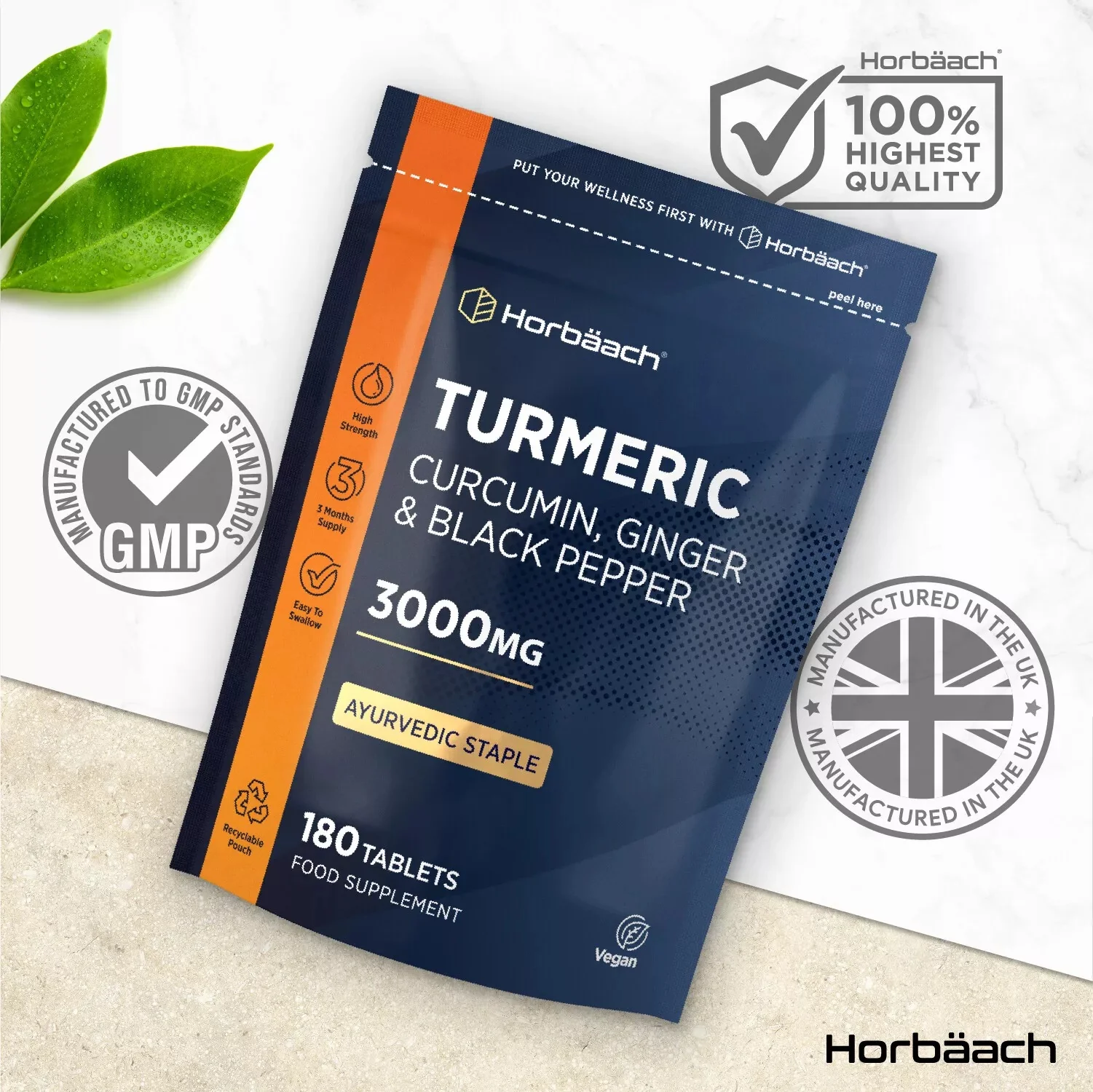Turmeric Complex with Ginger, Black Pepper 3000 mg | 180 Tablets - Image 6
