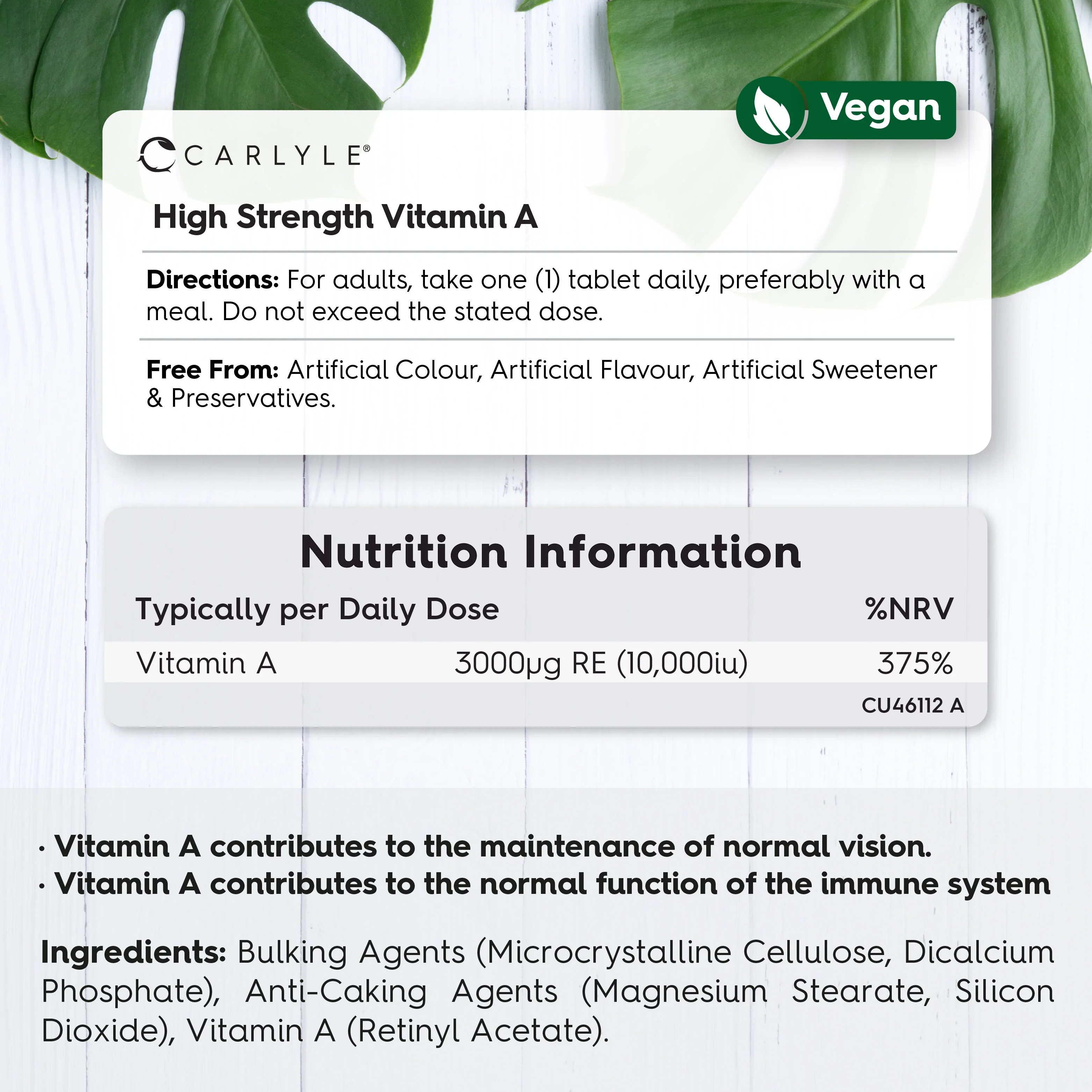 Vitamin A 10,000 IU | 365 Tablets - Image 3