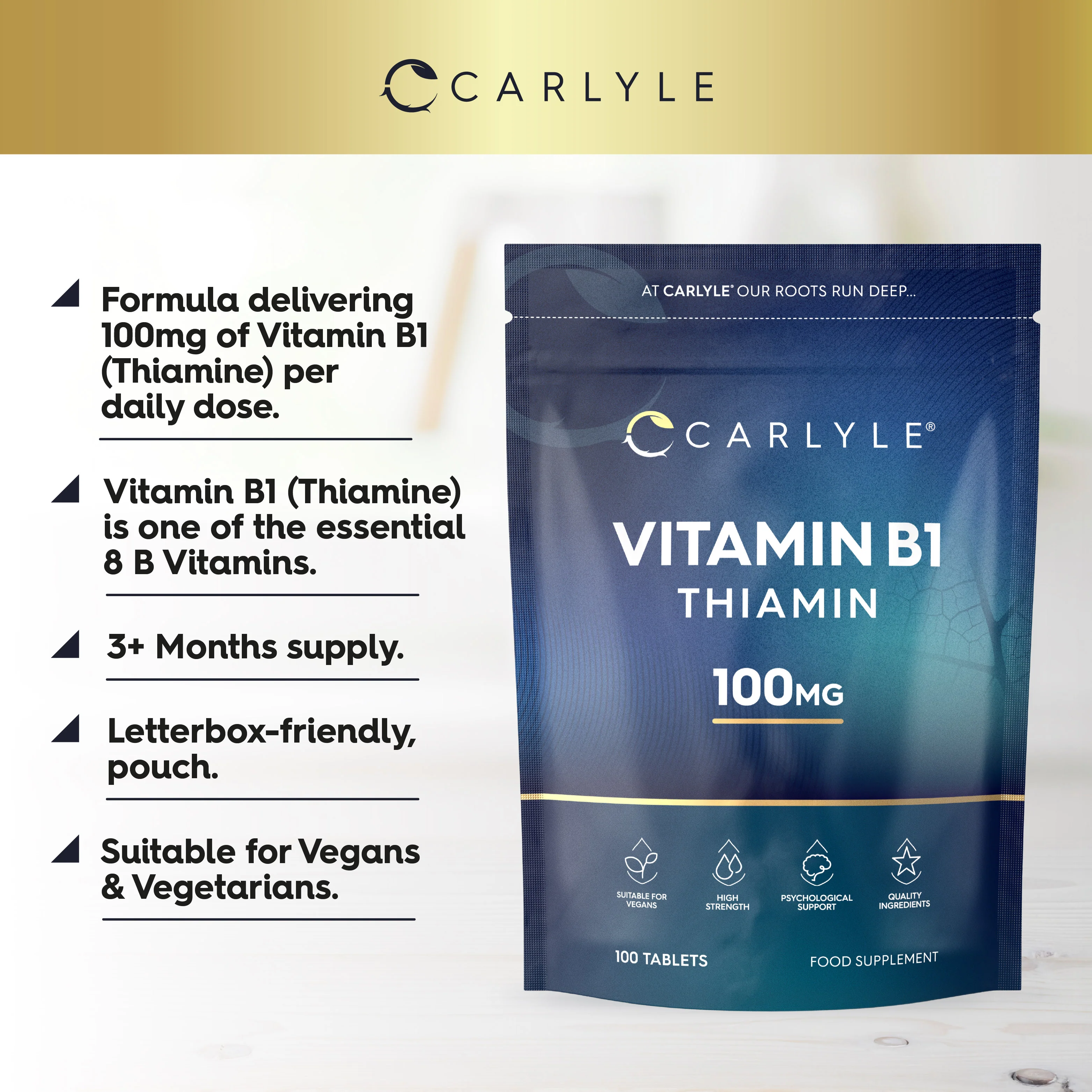 Vitamin B1 Thiamin 100 mg | 100 Tablets - Image 2