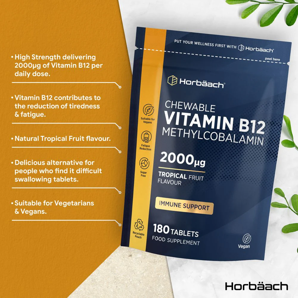 Vitamin B12 2000 ug | 180 Chewable Tablets - Image 2