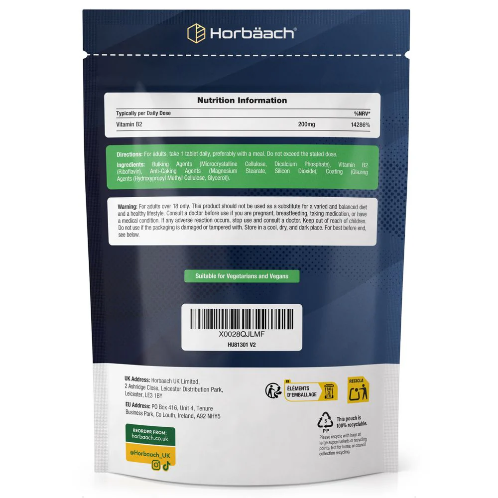 Vitamin B2 Riboflavin 200 mg | 120 Tablets - Image 4