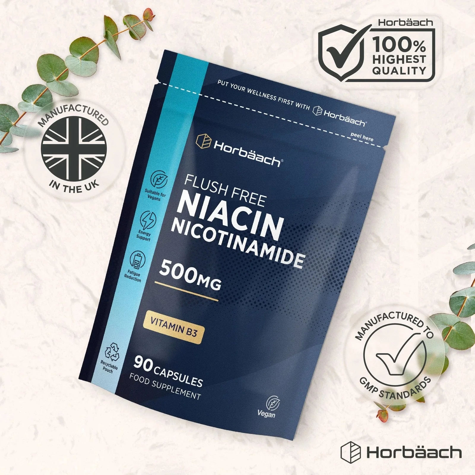 Vitamin B3 Niacin 500 mg | 90 Capsules - Image 6