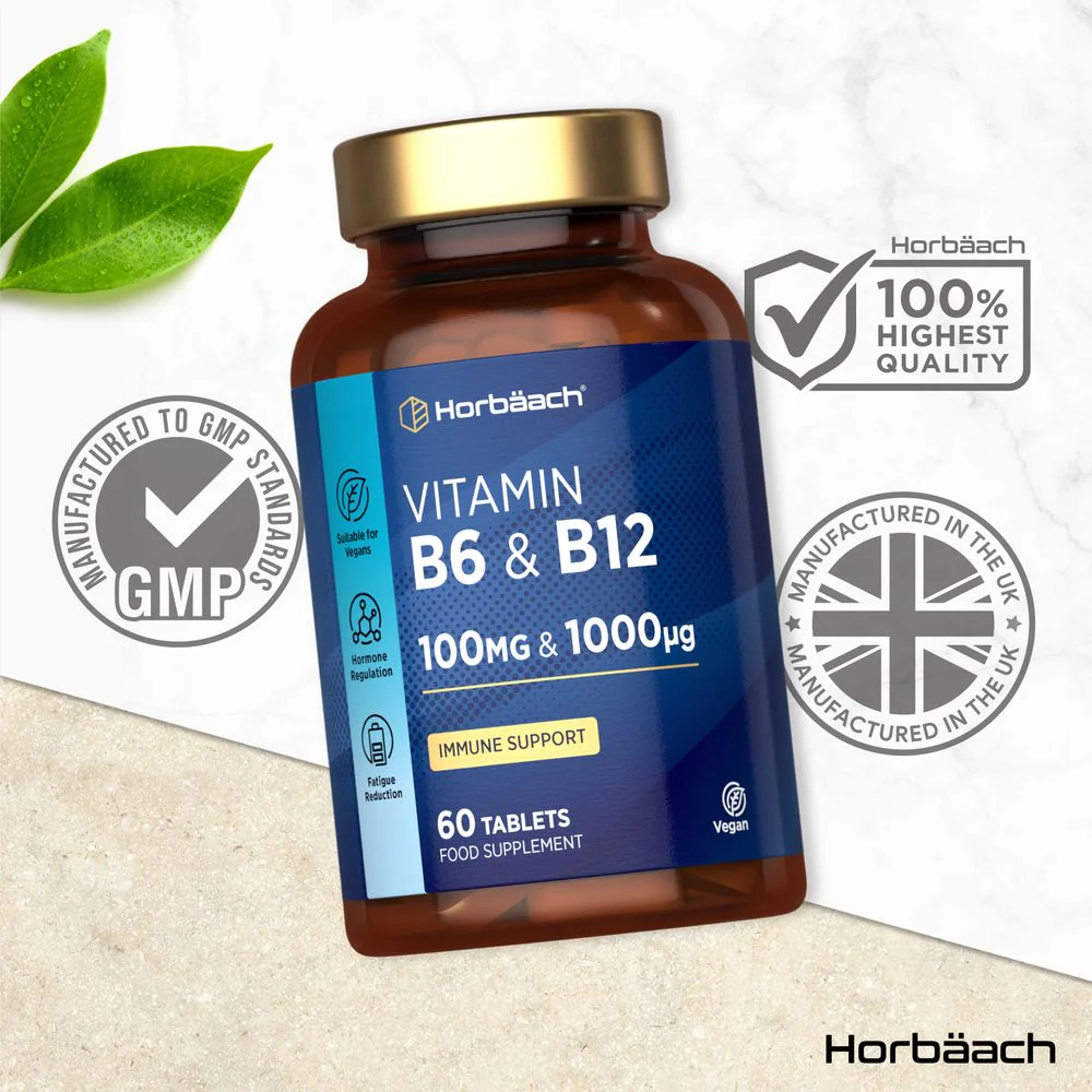 Vitamin B6 100 mg & B12 1000 mcg | 60 Tablets - Image 4