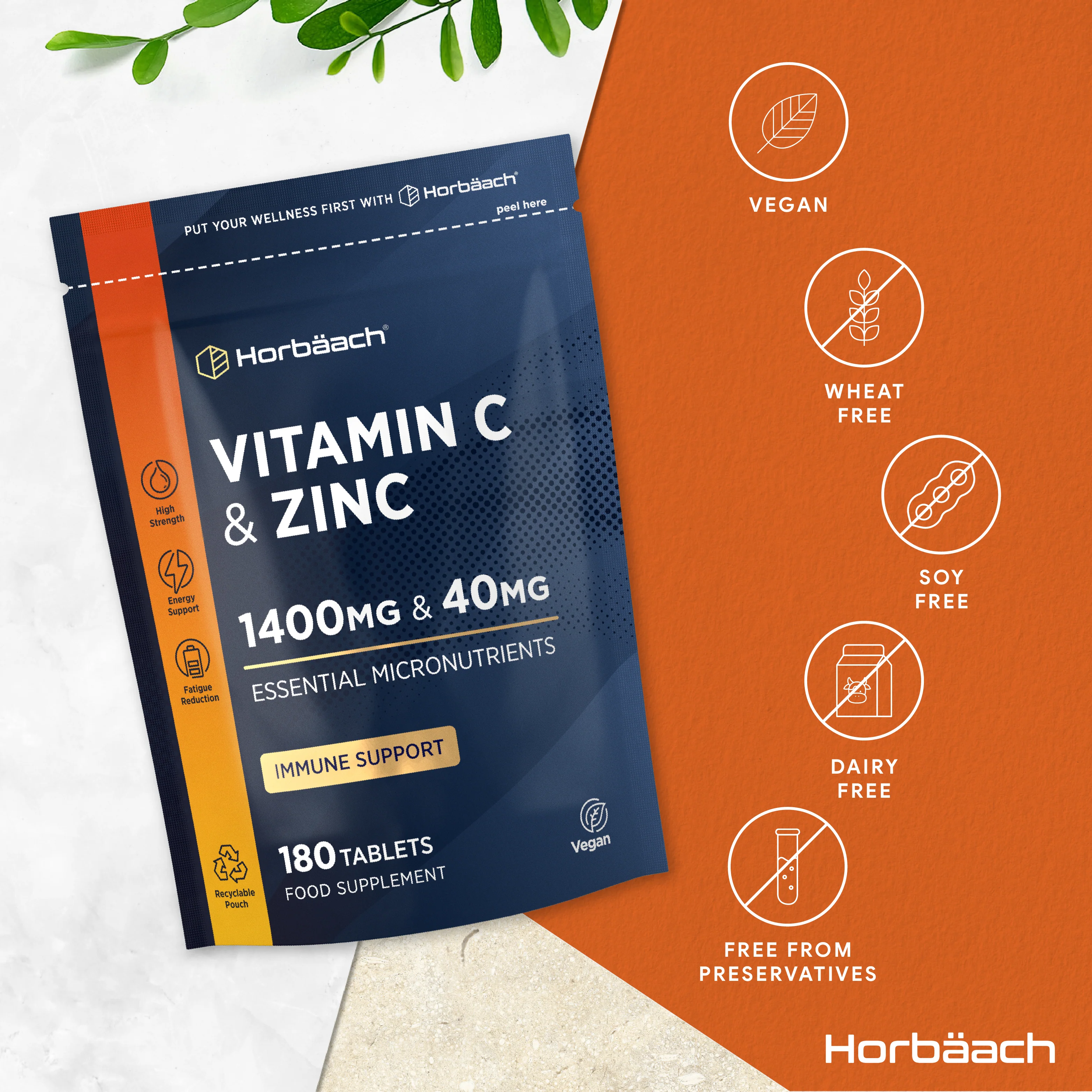 Vitamin C 1400 mg and Zinc 40 mg | 180 Tablets - Image 4