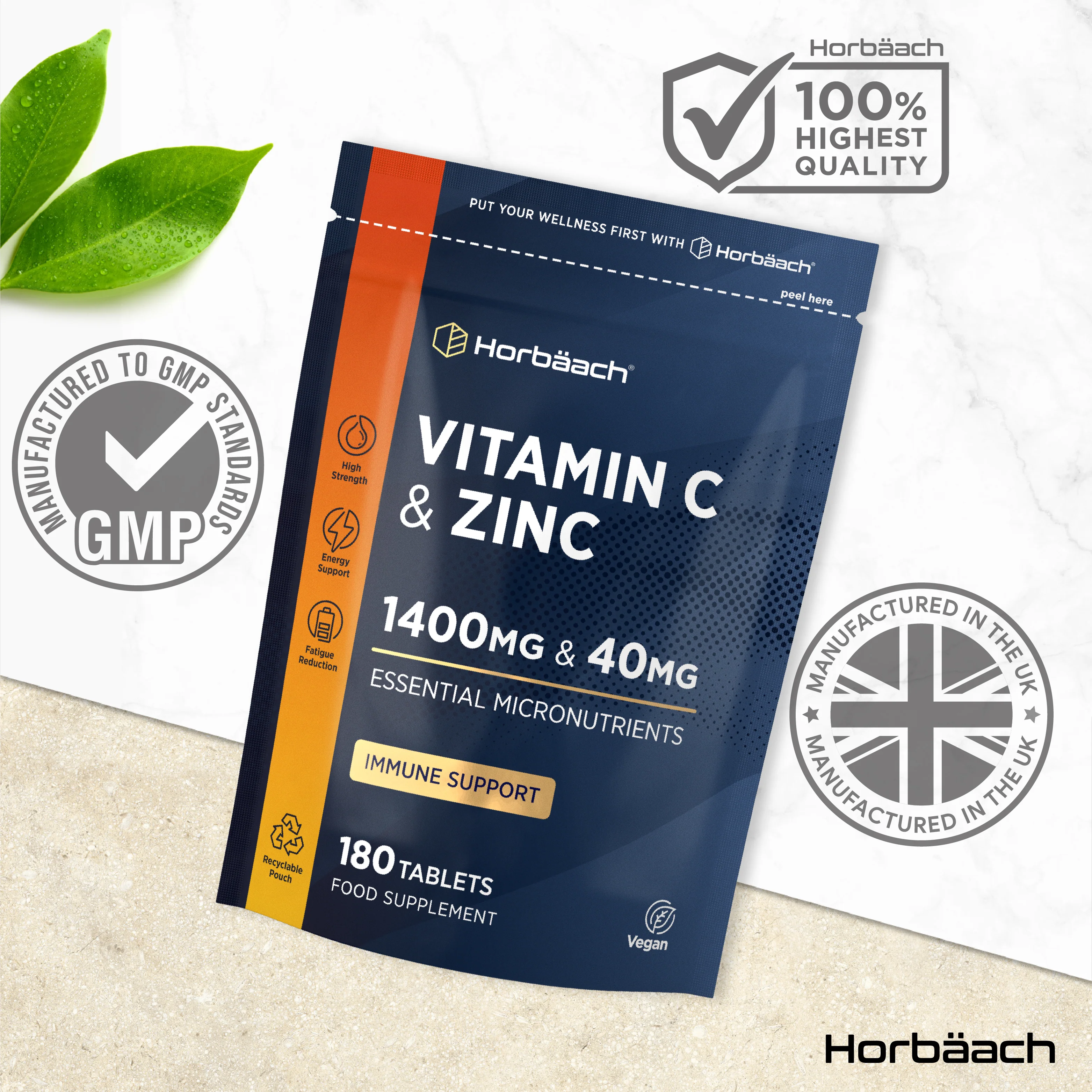 Vitamin C 1400 mg and Zinc 40 mg | 180 Tablets - Image 5
