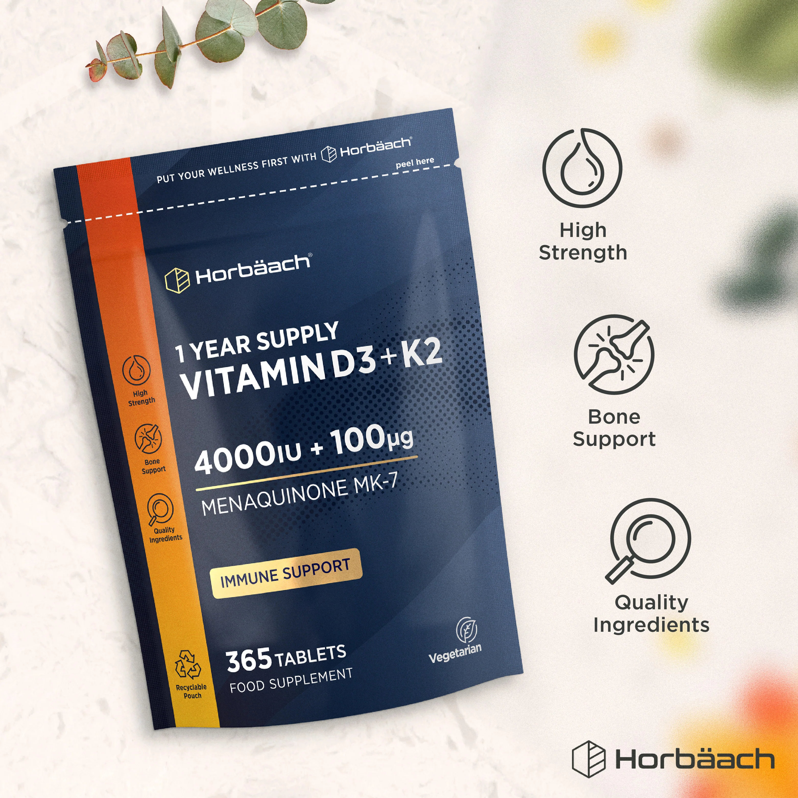 Vitamin D3 4000 IU & K2 MK7 100 µg | 365 Tablets - Image 4