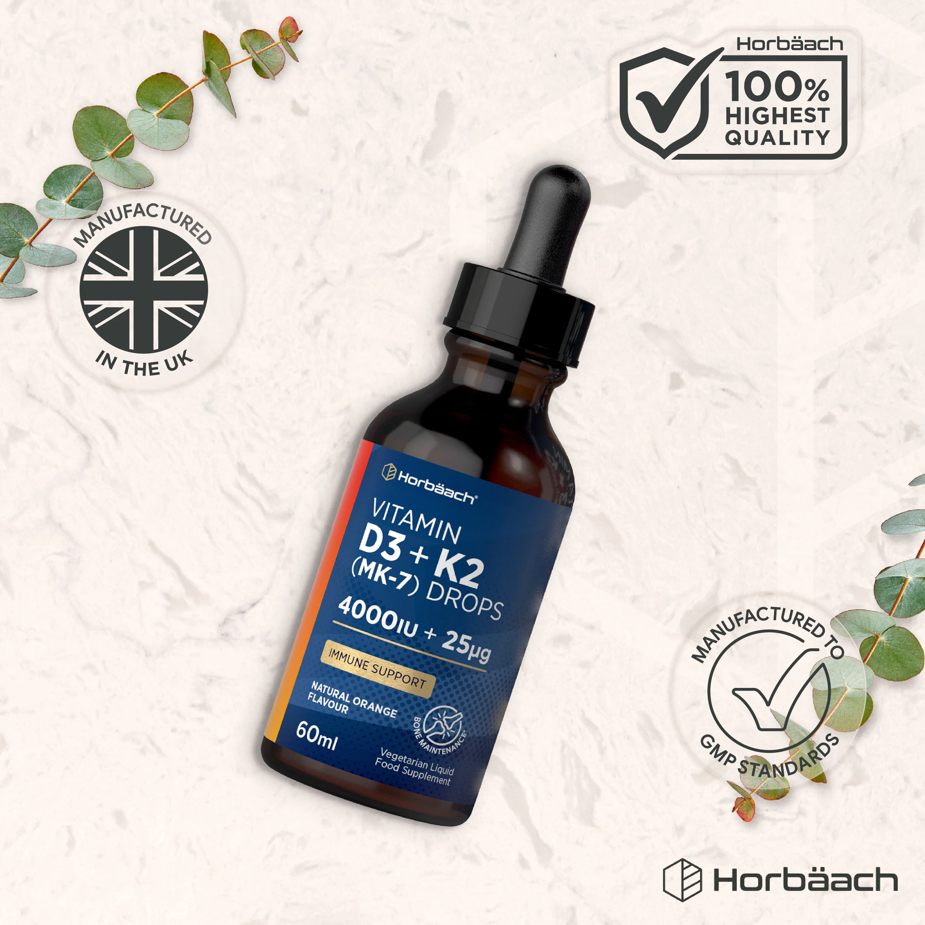 Vitamin D3 4000 IU & K2 MK7 25 µg Liquid | 60 ml - Image 5