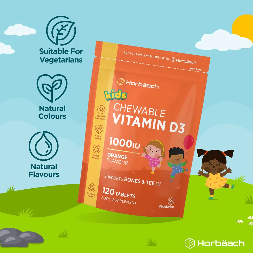 Vitamin D3 for Kids 1000 iu | 120 Chewable Tablets - Image 4