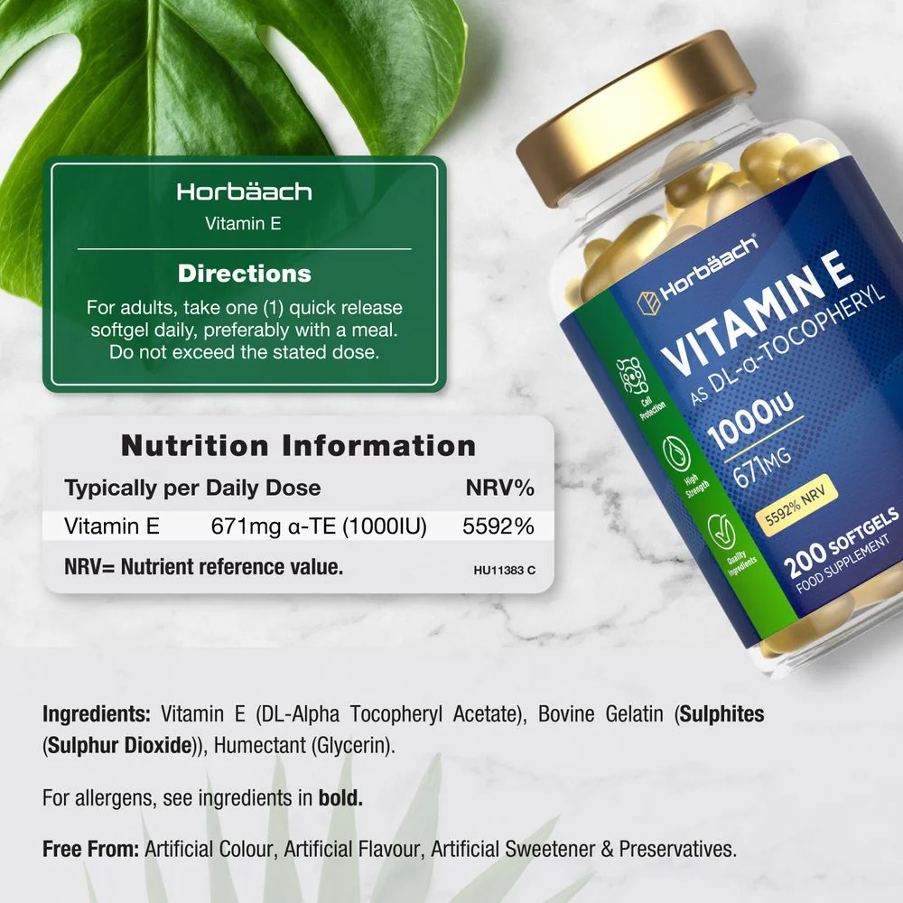 Vitamin E 1000 IU | 200 Softgels - Image 3