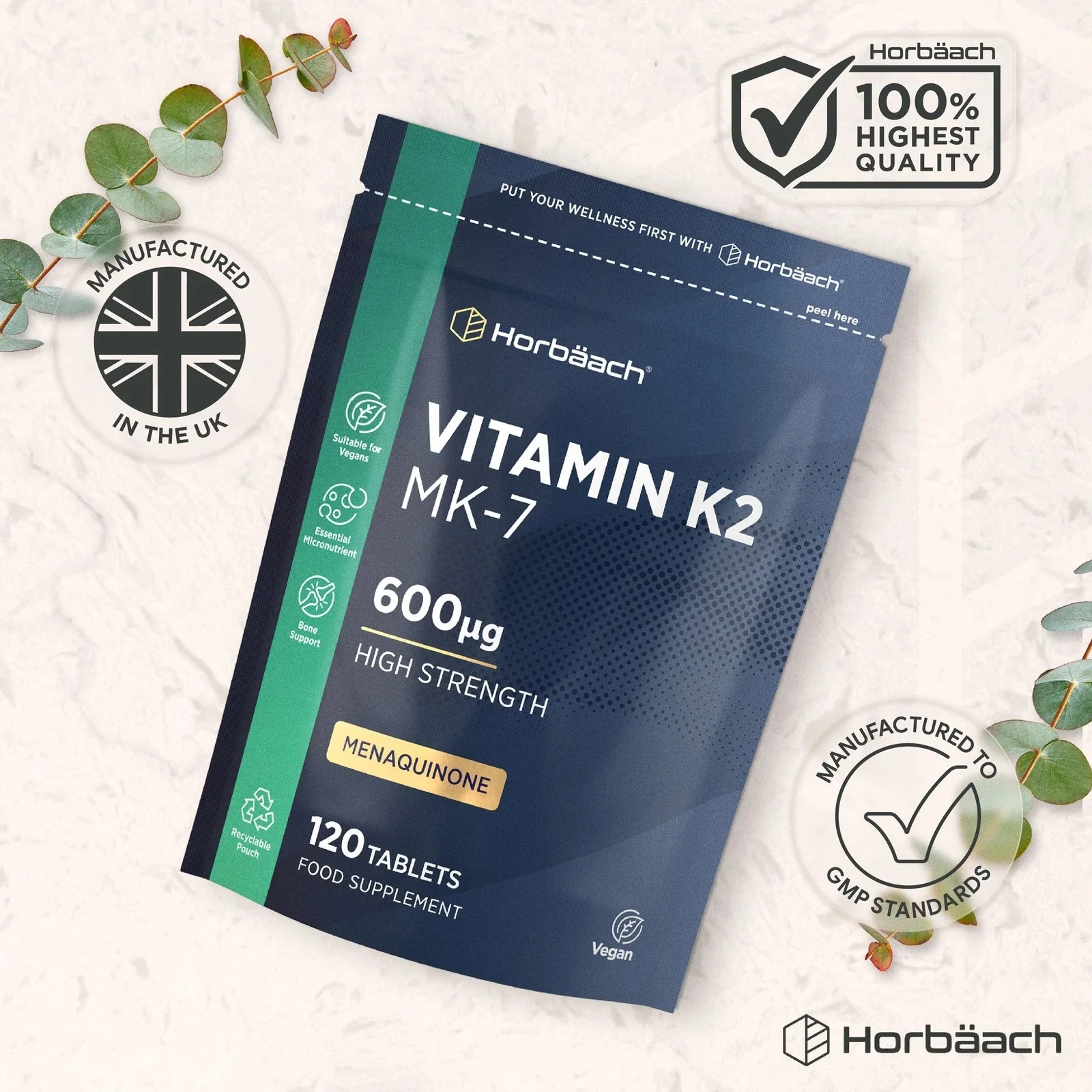 Vitamin K2 MK7 600 ug | 120 Tablets - Image 5