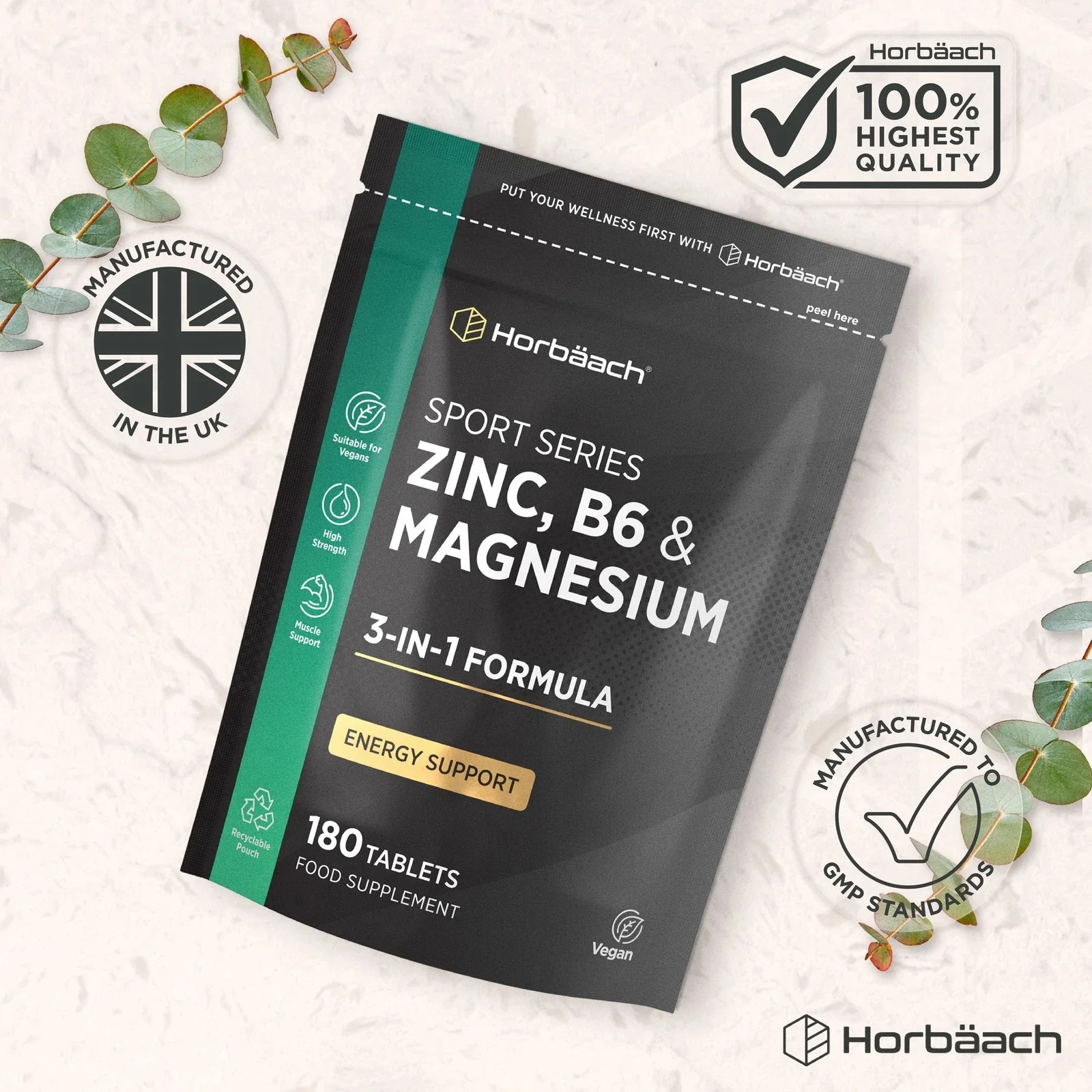 Zinc, Magnesium and Vitamin B6 | 180 Tablets - Image 6